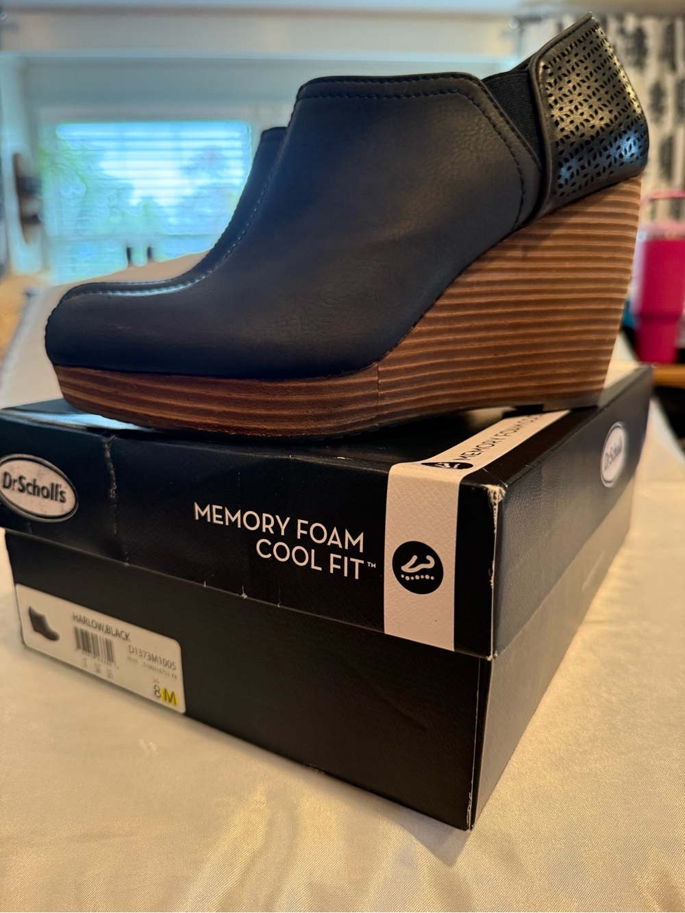 Dr. Scholl's Women's Harlow Black Wedge - Memory Foam Comfort